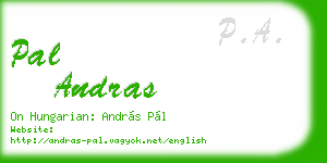 pal andras business card